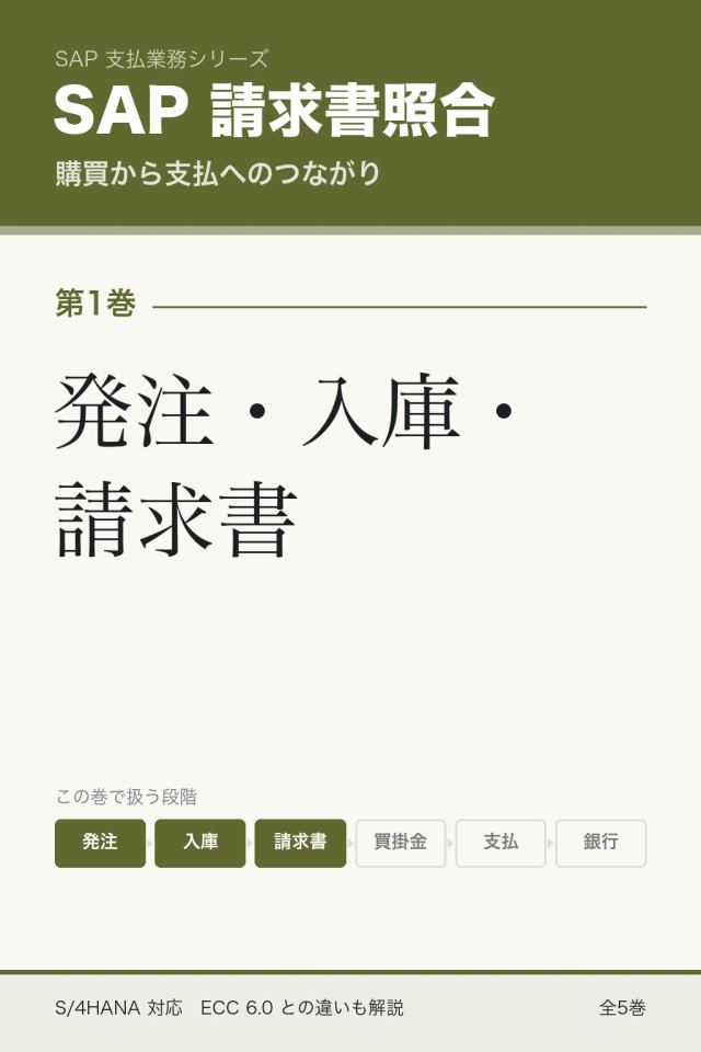 「SAP請求書照合 発注・入庫・請求書」の表紙