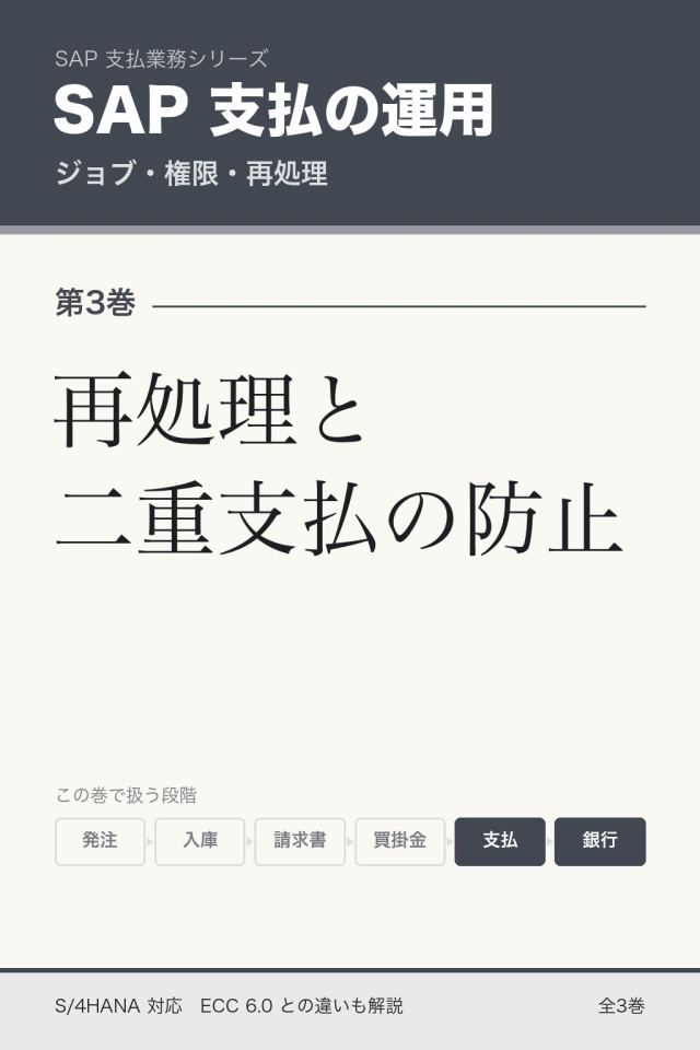 「SAP支払運用 再処理と二重支払の防止」の表紙