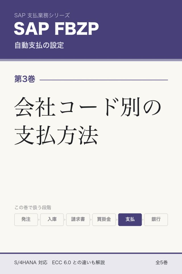 「SAP FBZP設定 会社コード別の支払方法」の表紙