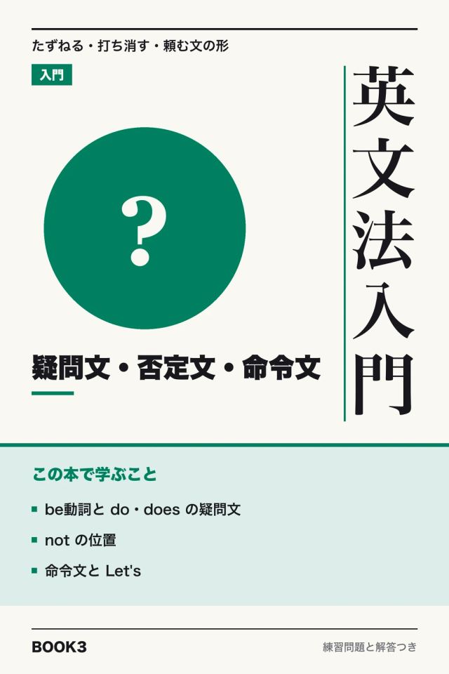 「英文法入門 疑問文・否定文・命令文」の表紙