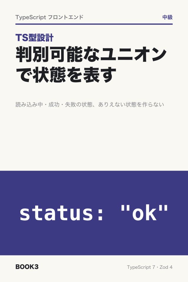 「TS型設計 判別可能なユニオンで状態を表す」の表紙