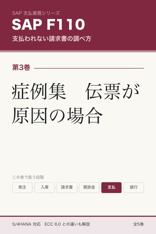 「SAP F110調査 症例集 伝票が原因の場合」の表紙