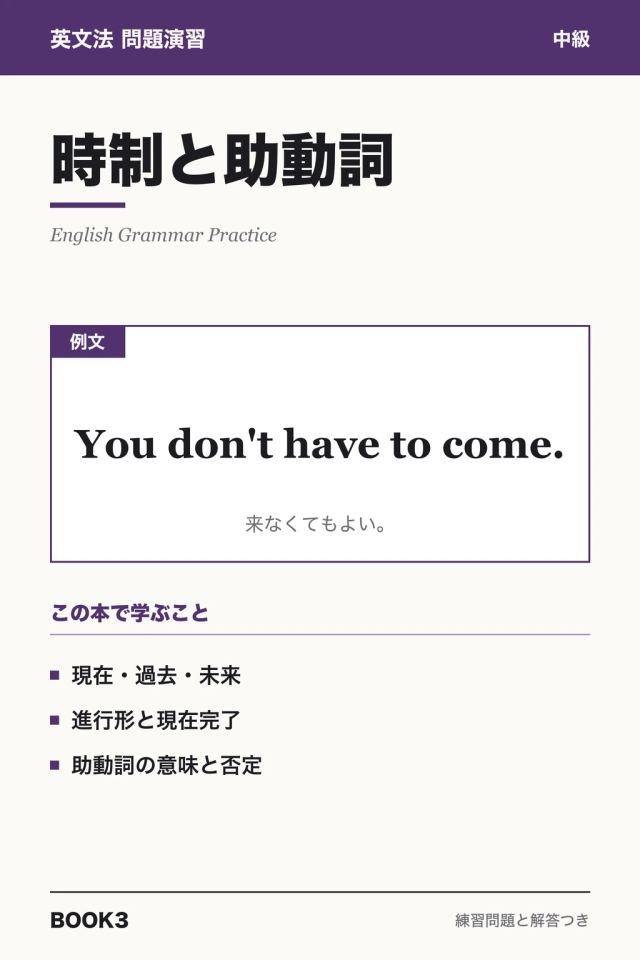 「英文法問題演習 時制と助動詞」の表紙