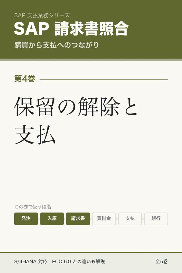「SAP請求書照合 保留の解除と支払」の表紙