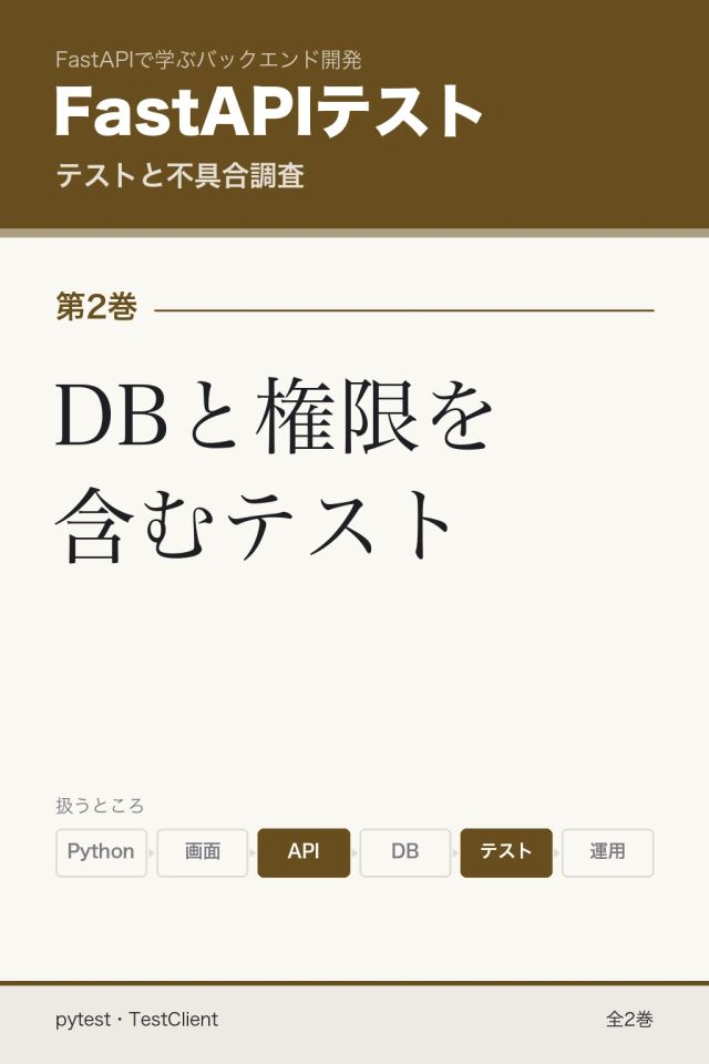 「FastAPIテスト DBと権限を含むテスト」の表紙