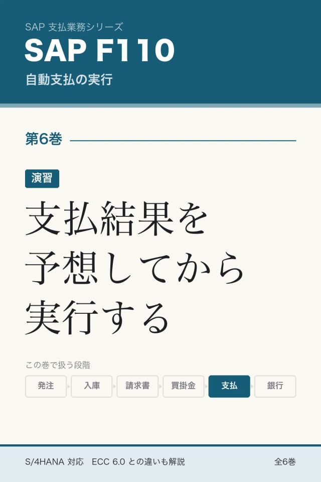 「SAP F110実行 演習 支払結果を予想してから実行する」の表紙