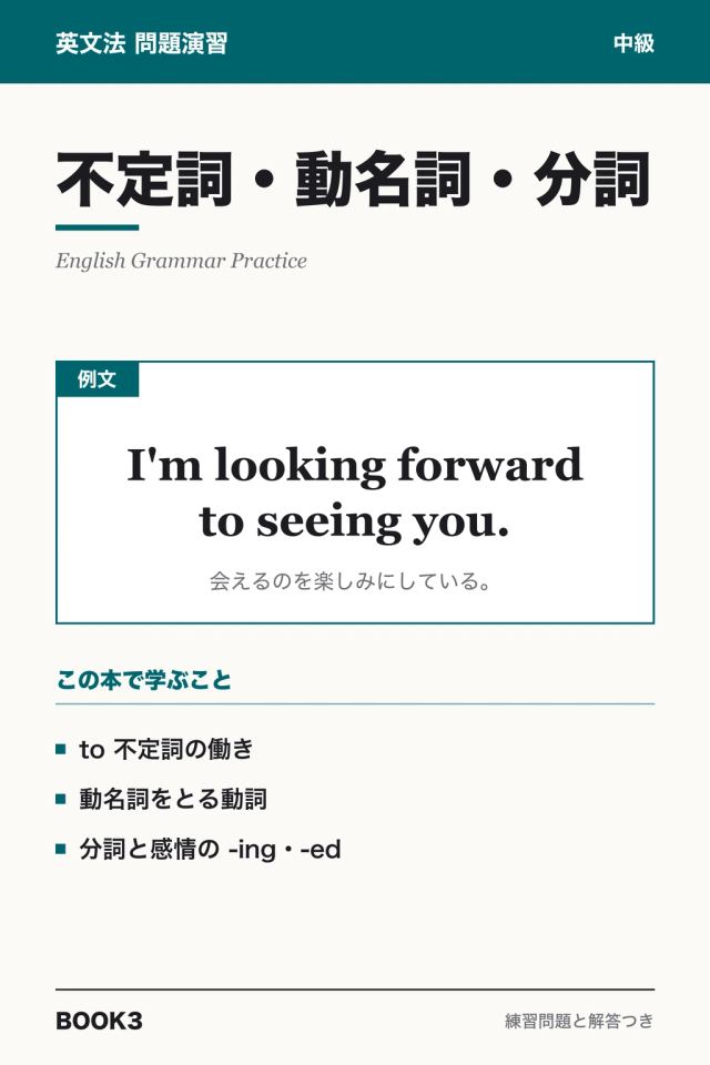 「英文法問題演習 不定詞・動名詞・分詞」の表紙