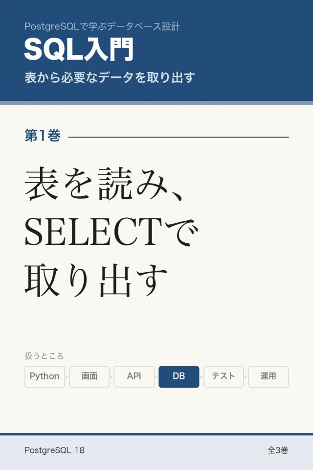 「SQL入門 表を読み、SELECTで取り出す」の表紙