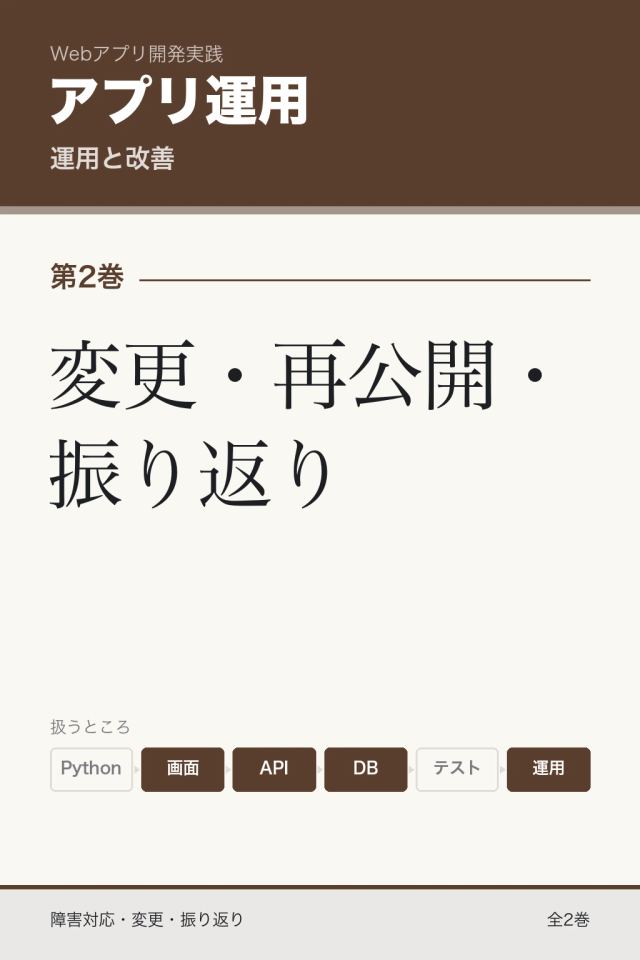 「アプリ運用 変更・再公開・振り返り」の表紙