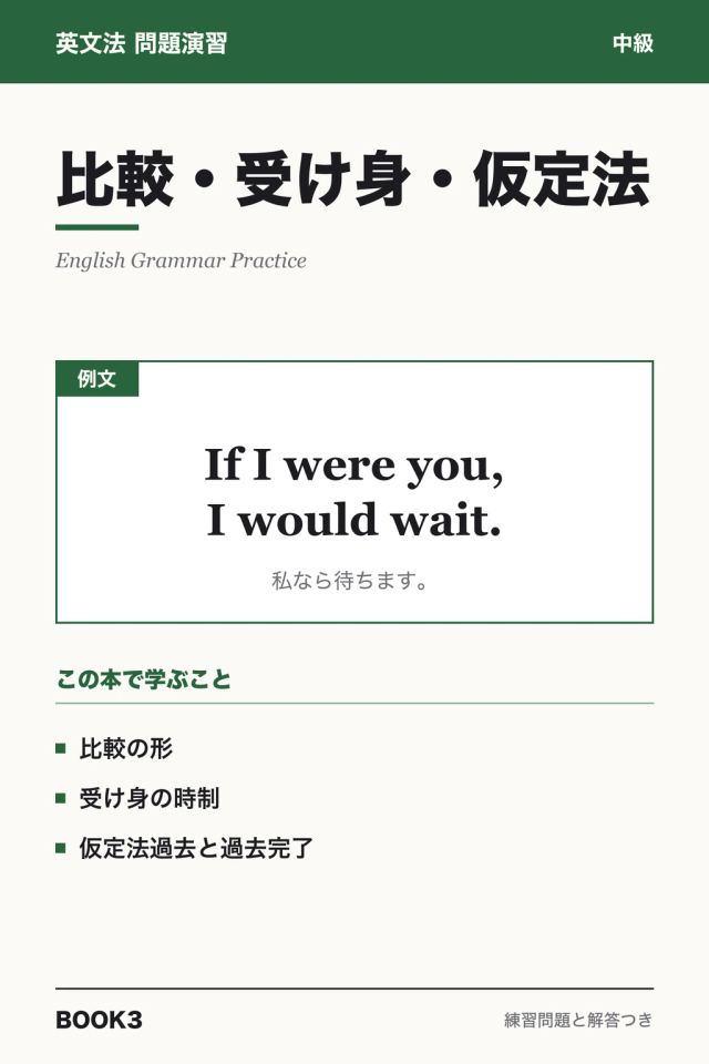 「英文法問題演習 比較・受け身・仮定法」の表紙