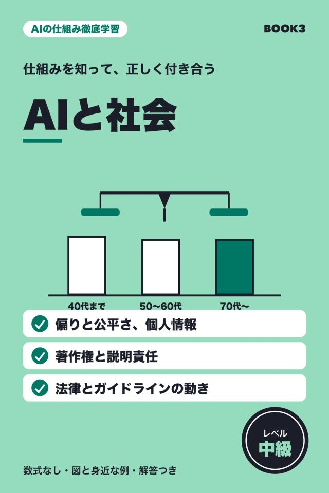 「AIの仕組み徹底学習 AIと社会」の表紙