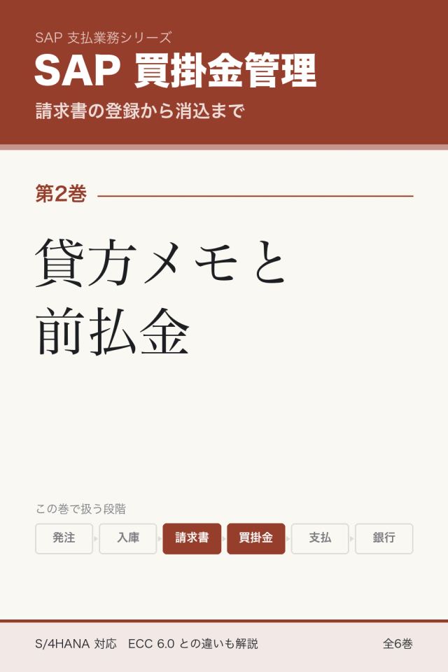 「SAP買掛金管理 貸方メモと前払金」の表紙