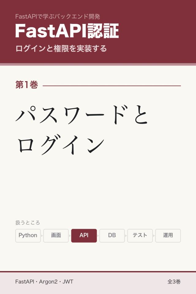 「FastAPI認証 パスワードとログイン」の表紙