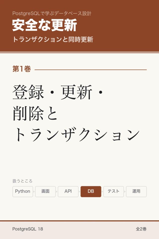 「安全な更新 登録・更新・削除とトランザクション」の表紙