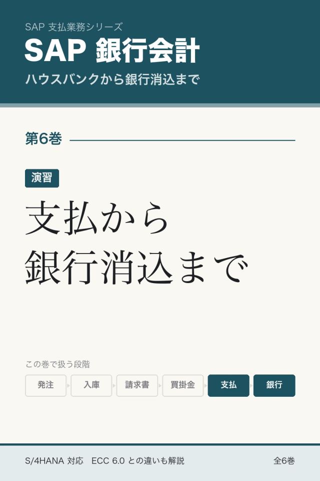 「SAP銀行会計 演習 支払から銀行消込まで」の表紙
