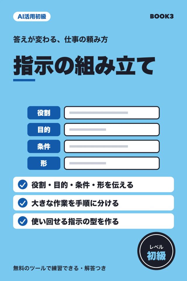 「AI活用初級 指示の組み立て」の表紙