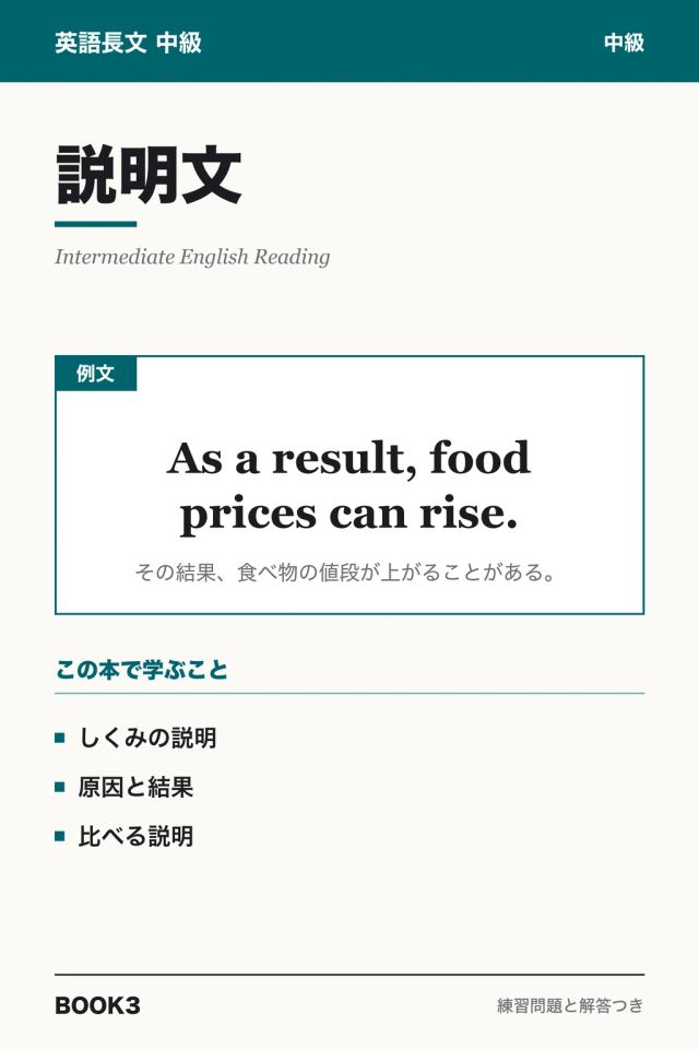 「英語長文中級 説明文」の表紙
