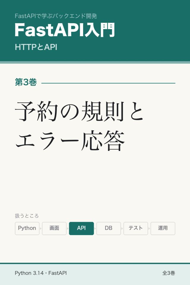 「FastAPI入門 予約の規則とエラー応答」の表紙