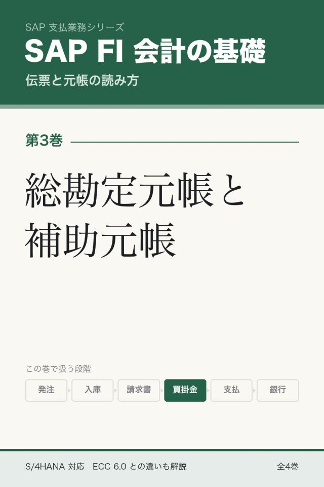 「SAP FI基礎 総勘定元帳と補助元帳」の表紙