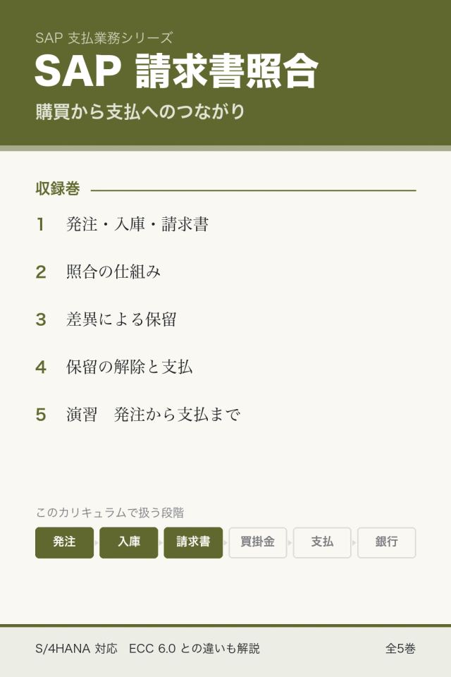 SAP 請求書照合：購買から支払へのつながり